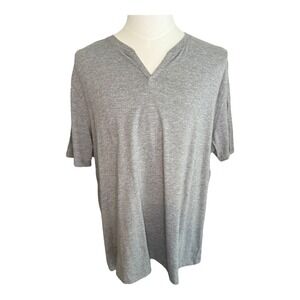 Abound V-Neck T-Shirt Heather Gray Short‎ Sleeve Casual Top 2XL